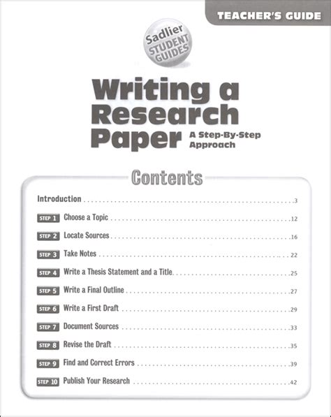 writing  research paper  step  step approach teachers guide