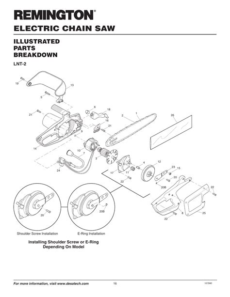 electric chain  illustrated parts breakdown lnt  remington lnt   user manual