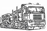 Trailer Truck Log Tractor Coloring Pages Semi Sketch Color Paintingvalley Peterbilt Templates Template sketch template