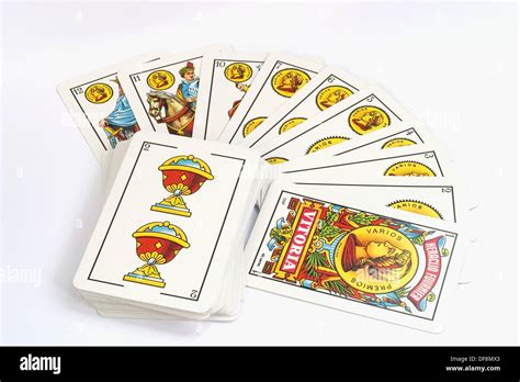 deck  spanish cards showing  diamonds suit stock photo alamy