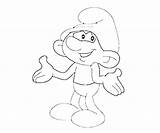 Smurf Clumsy Coloring Smurfs Drawings Random Library Clipart Line sketch template