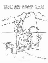 Fathers Homemade Fishing Alley sketch template