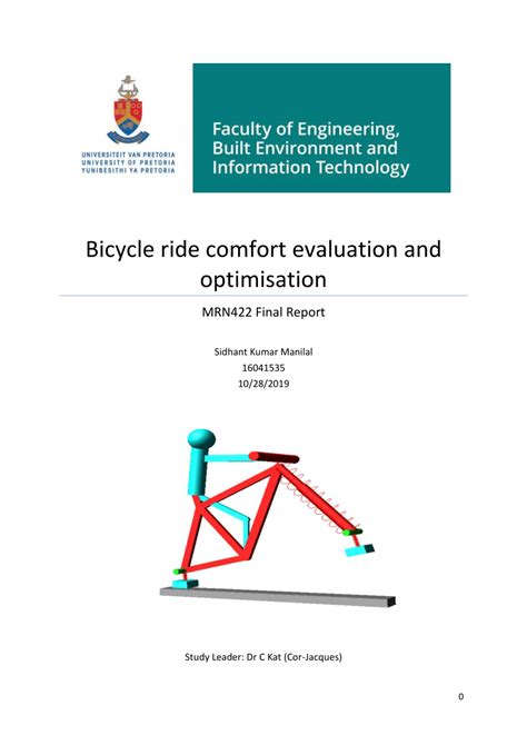 bicycle ride comfort evaluation  optimization