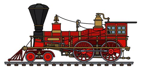 The Vintage American Steam Locomotive Stock Illustration
