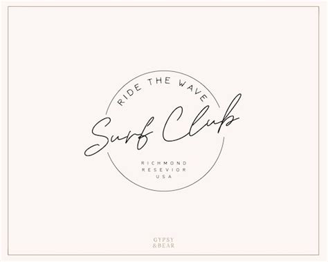 premade logo surf logo surf club logo sea logo stamp logo etsy