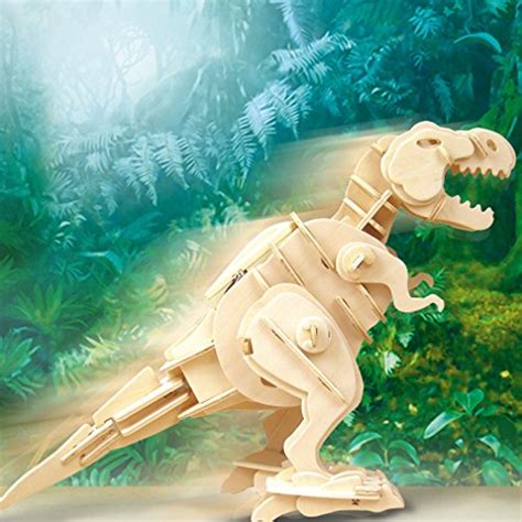 christmas flash sale t rex dinosaur walking wooden 3d puzzle robot toys top imagination