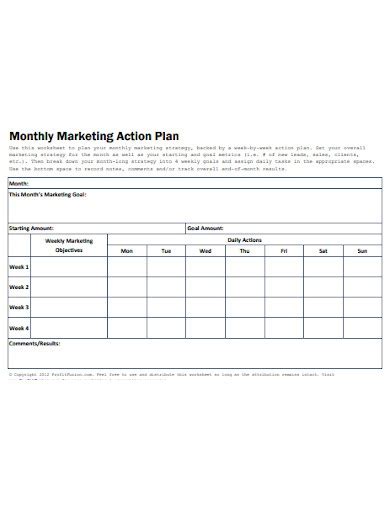 Monthly Marketing Plan 12 Examples Format Pdf Examples