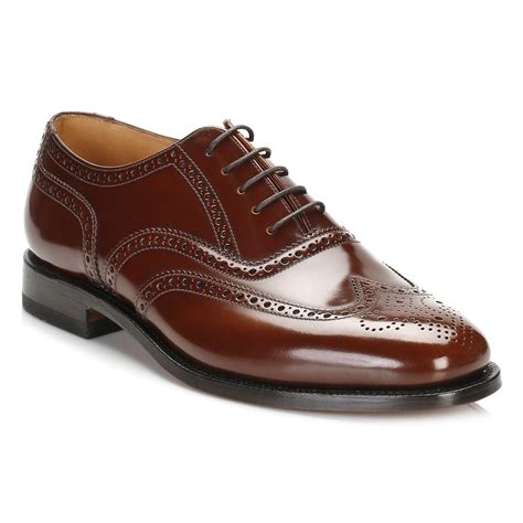 lyst loake mens brown  brogue leather shoes  brown  men