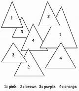 Triangles Number Coloring Worksheets Pages Color Preschool Triangle Worksheet Kids Shapes Print Visit sketch template