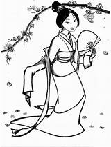 Coloring Mulan Pages Print Disney Color Everfreecoloring Recommended sketch template