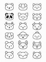 Coloring Pages Kawaii Cute Animal Animals Barnyard sketch template