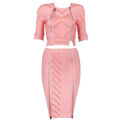 2017 New Arrival Woman Two Piece Sexy Double Zipper Half Sleeve Dress