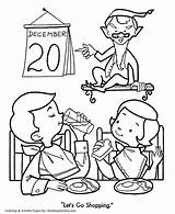 Shopping Coloring Christmas Pages Time Kids Go Sheets Honkingdonkey Fun Meaning Children These Great Holiday sketch template