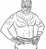 Mysterio Rey Pages Mask Coloring Wwe Template Drawing sketch template