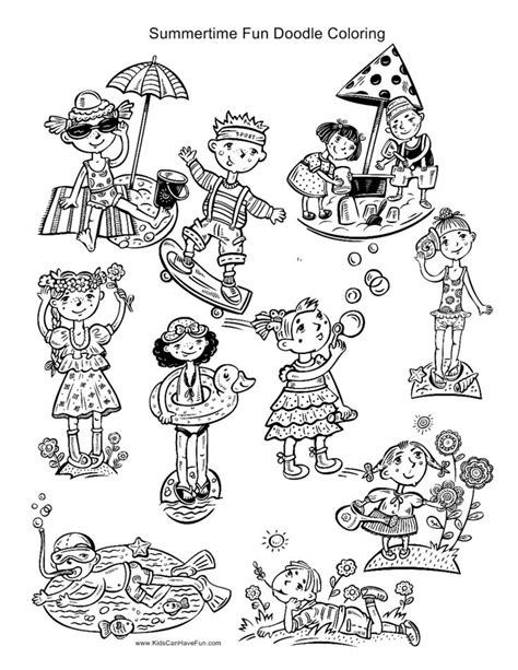 summertime fun doodle coloring kidscanhavefun blog doodle coloring