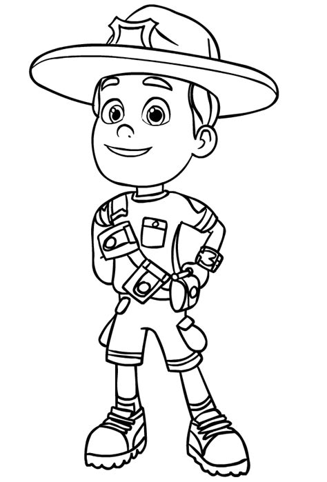 drawing  ranger rob coloring page