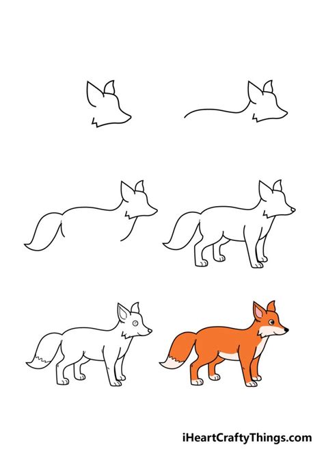 fox drawing   draw  fox step  step