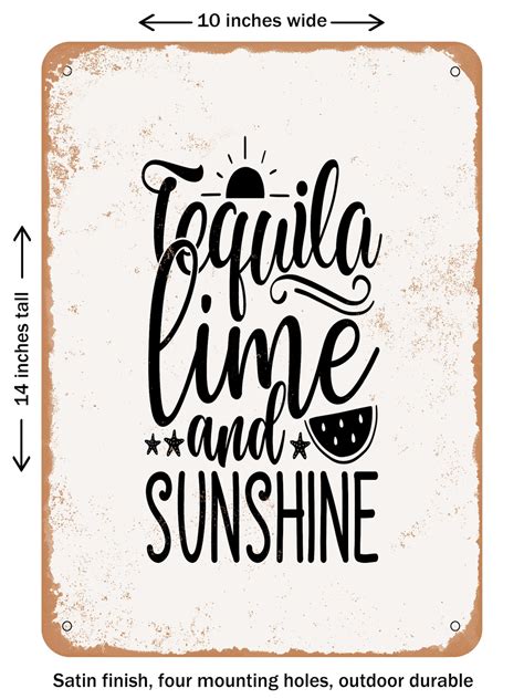 Decorative Metal Sign Tequila Lime And Sunshine 2 Vintage Rusty