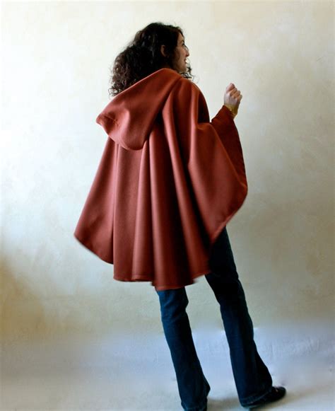 hooded cape wool cape women cape winter cape hooded cloak