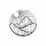 Sawtooth Mountans Coloring Designlooter Circular sketch template