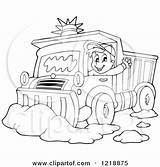 Snow Plow Coloring Pages Truck Clipart Plough Waving Outlined Driver Illustration Happy Printable Royalty Vector Getcolorings Color sketch template