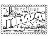 Iowa State Coloring Pages Printables Usa Sheets Flag Stamp States Printable Cyclones Kids Color Ia Template Postcard Montana Go School sketch template