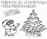 Christmas Coloring Pages Minion Printable Print Color Online sketch template