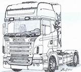 Scania Vrachtwagen Kleurplaat Kleurplaten Caminhão Baureihe Carreta sketch template