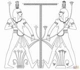 Egyptian Isis Hapi Kolorowanki Pharaoh Nile Hapy sketch template