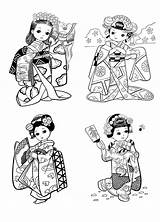 Coloring Japanese Pages Drawing Japan Child Style Year Adults Little Chinese Traditional Asian Printable Coloriage Adult Character Kids Color Girls sketch template