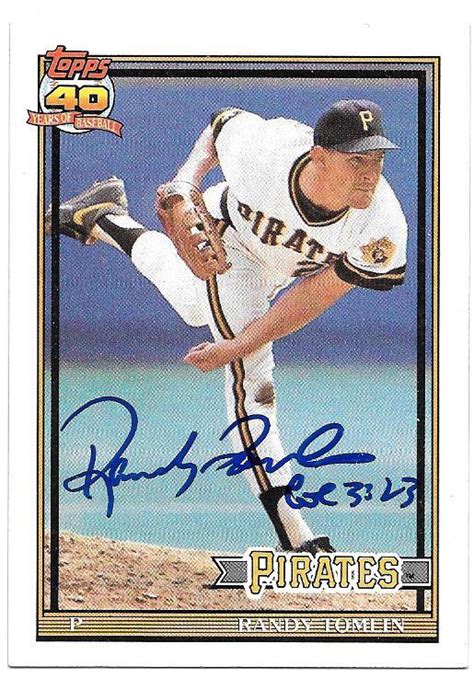 Randy Tomlin Signed 1991 Topps Baseball Card Autograph Pittsburgh