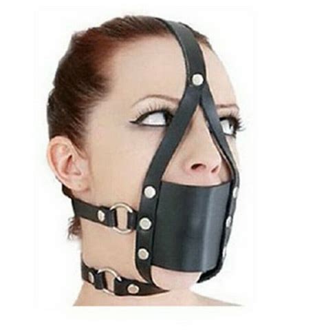 Adult Sex Head Hood Mouth Mask Cosplay Sm Fetish Restraint