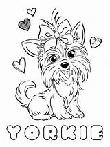 Yorkshire Terrier Siwa Hearts Bowbow sketch template