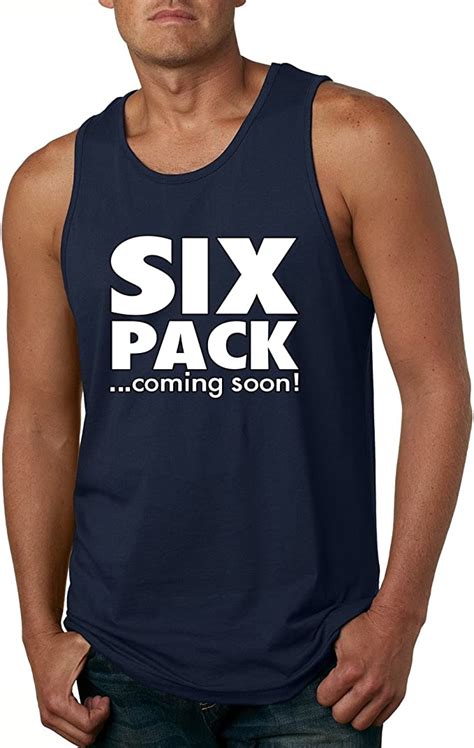 Six Pack Coming Soon Men S Fashion Tank Top Navy Medium