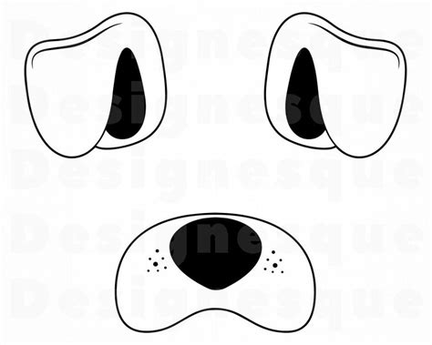 dog nose ears outline svg dog ears svg dog nose svg dog etsy
