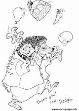 Coloring Pages Thank Janbrett Jan Brett Hedgie Says sketch template
