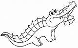 Alligator Crocodile Cartoon Coloring Drawing Clipart Pages Kids Printable Reptiles Mau Ca Sau Con Color Tranh Line Alligators Pdf Crocodiles sketch template