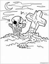 Coloring Pages Graveyard Zombie Cemetery Halloween Color Coloringpagesonly Getcolorings Holidays sketch template