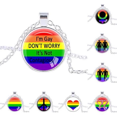 gay pride necklace same sex lgbt jewelry gay lesbian pride with rainbow