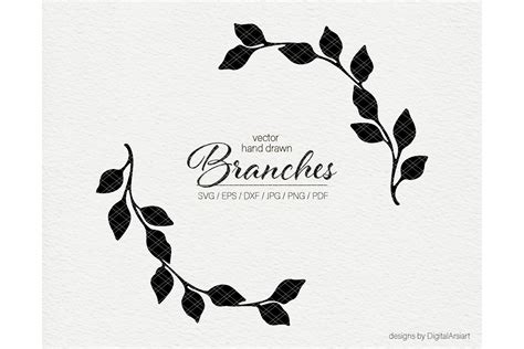 branch svg floral svg file floral border graphic  digitalarsiart