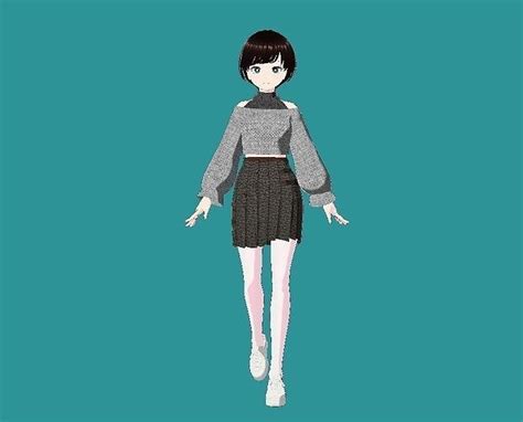 3d model vroid 3d cute anime character model vr ar low poly cgtrader