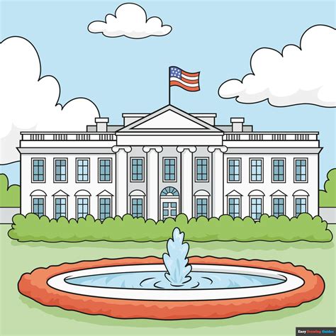 draw  white house  easy drawing tutorial