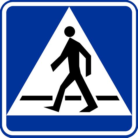 narysuj znaki informacyjny  ostrzegawczy ktore ustawiane sa przy przejsciu dla pieszych prosze