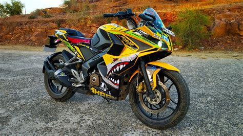 modified pulsar rs  yellow colour  pulsar rs  yellow colour modified