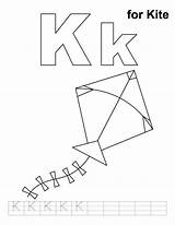 Kite Coloring Pages Printable Letter Handwriting Drawing Practice Kids Worksheets Clipart Alphabet Improve Kindergarten Pre Getdrawings Library Writing Popular sketch template