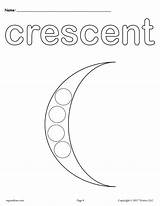 Crescent Dot Do Printable Coloring Pages Shape Worksheets Shapes Preschoolers Preschool Worksheet Recognition Toddlers Cutting Tracing These Cresent Printables Visit sketch template