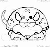 Armadillo Cartoon Bored Clipart Outlined Coloring Vector Cory Thoman Royalty sketch template