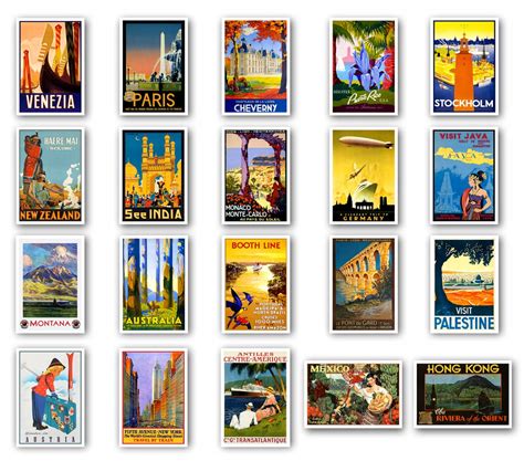 buy vintage travel posters postcard set   post cards depicting