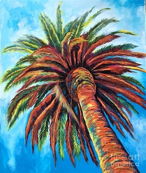 palm tree painting  gail zavala fine art america