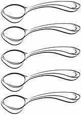 Spoon Coloring Pages Stuff sketch template